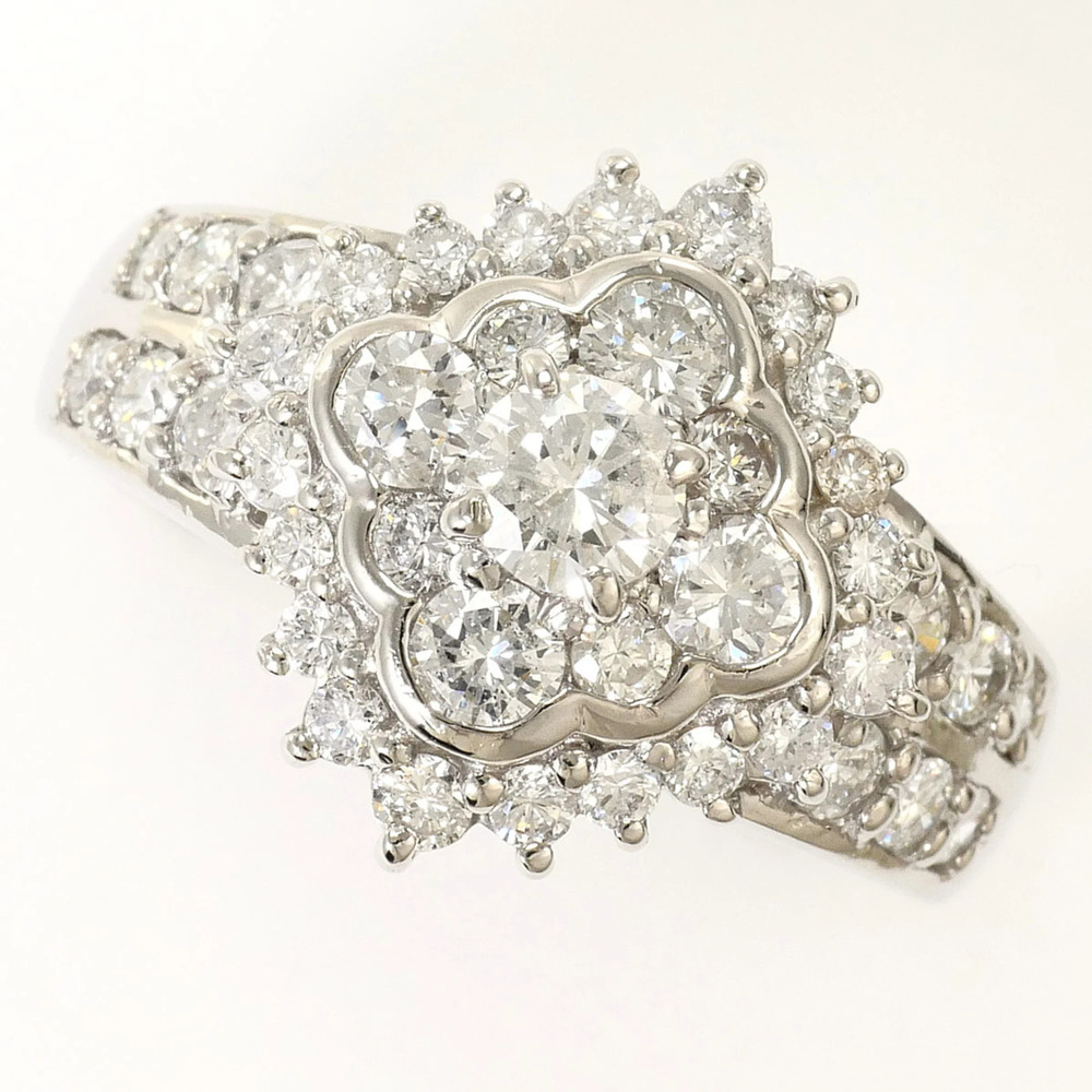 PT850 Platinum Ring with 1.09ct Diamond, Certificate of Authenticity, Total W...